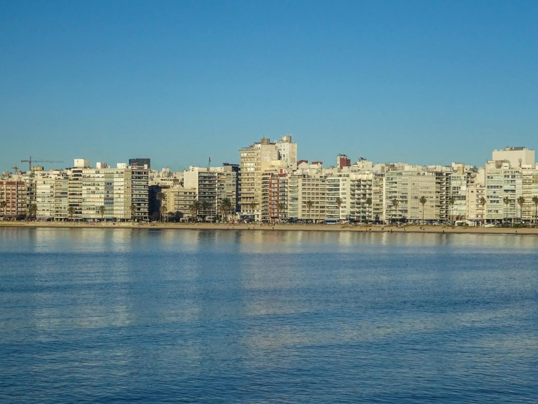montevideo skyline by the waterfront in uruguay