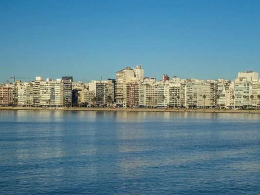 montevideo skyline by the waterfront in uruguay